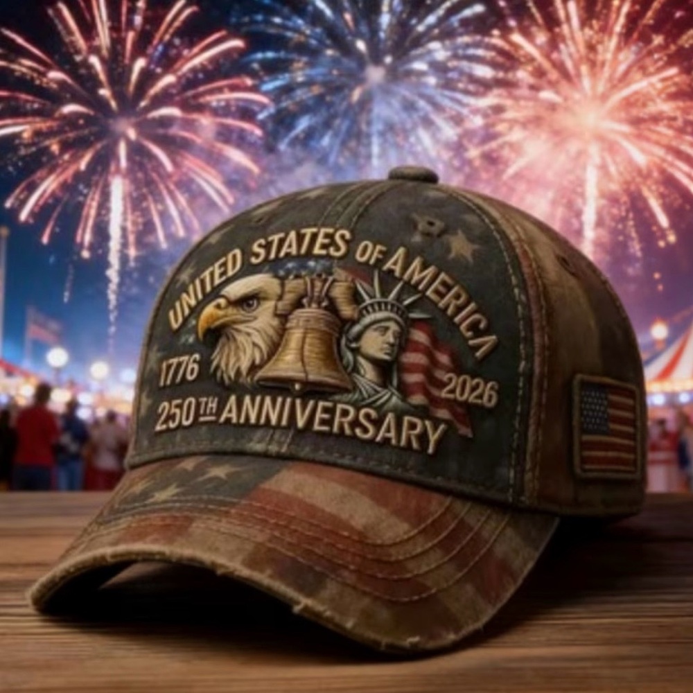 United States 250th Anniversary Distressed Patriot Hat NEW - Picture 6 of 6